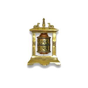 RUEDA DE ORACIÓN  BRONCE. "OM MANE PADME HUM" 14 Cm